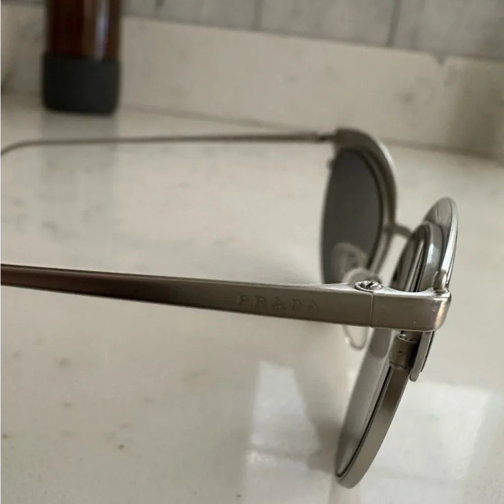 Prada Black and Silver Cat-Eye Sunglasses - Picture 3 of 13